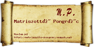 Matriszottó Pongrác névjegykártya